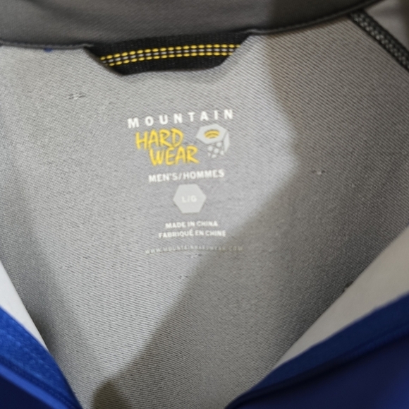 Mountain Hardwear AirShield Soft Shell Zip Front Jacket Large Blue Black - Picture 6 of 8